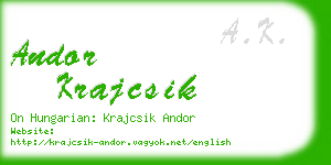 andor krajcsik business card